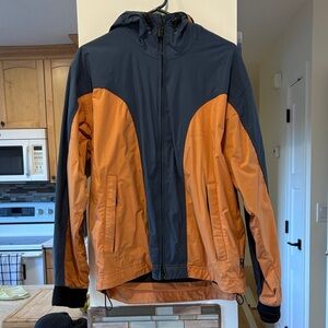 Stylish Women's Ski Jacket in Navy and Orange